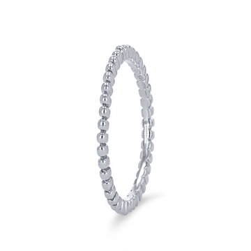 Beaded Wedding Band In White Gold 14K