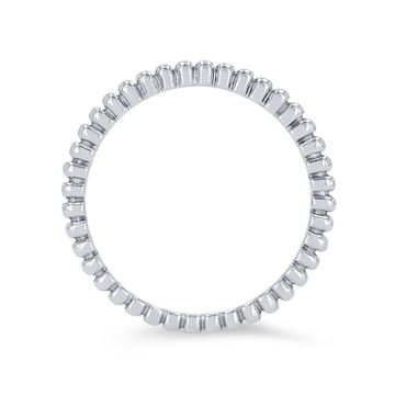Beaded Wedding Band In White Gold 14K