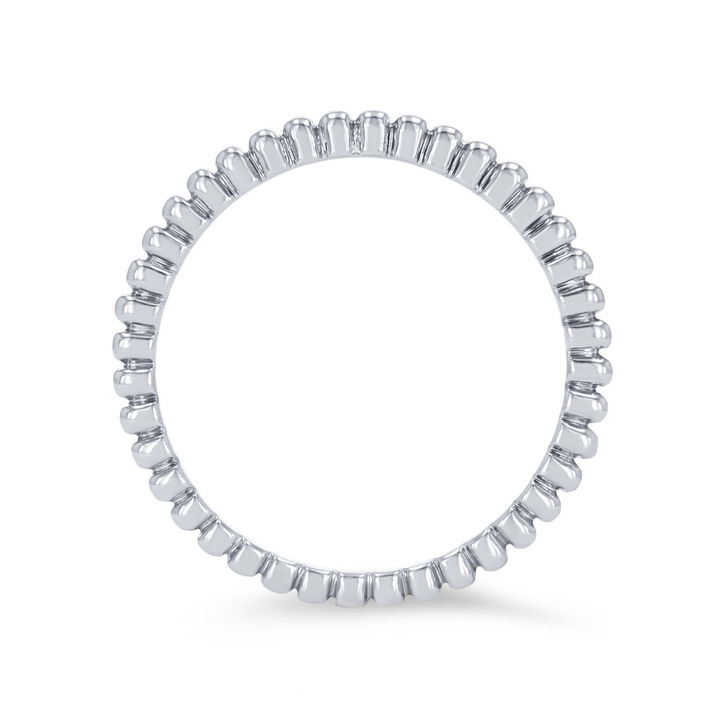 Beaded Wedding Band In White Gold 14K