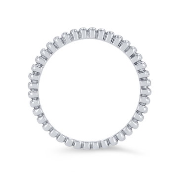 Beaded Wedding Band In White Gold 14K