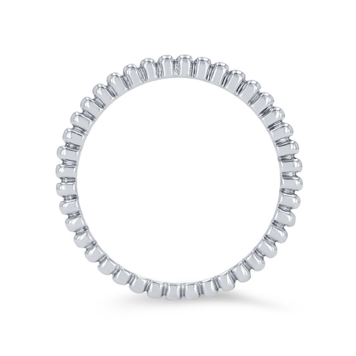 Beaded Wedding Band In White Gold 14K