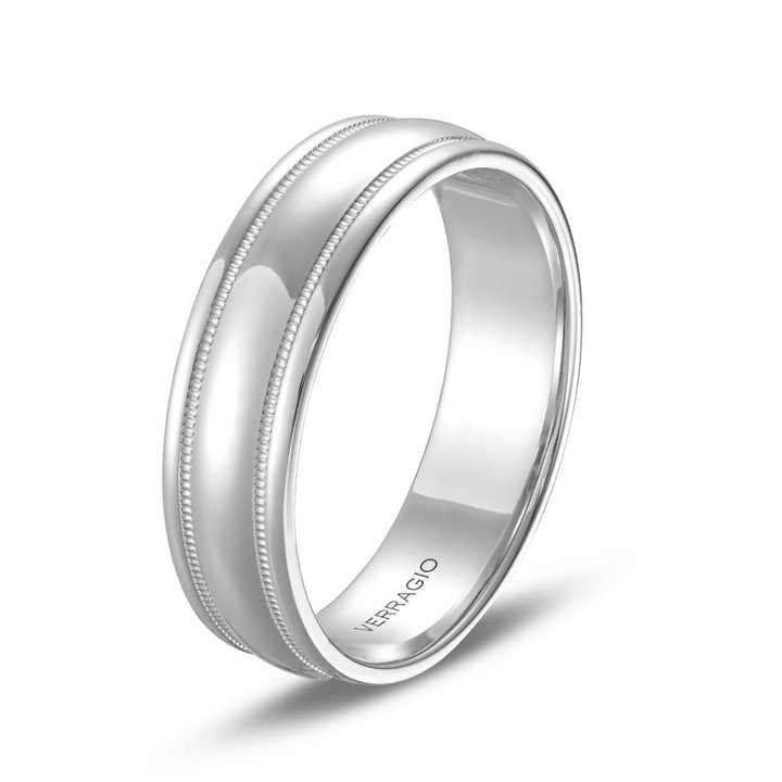 Verragio Milgrain Polished 6mm Wedding Band In White Gold 14K