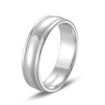 Verragio Milgrain Polished 6mm Wedding Band In White Gold 14K