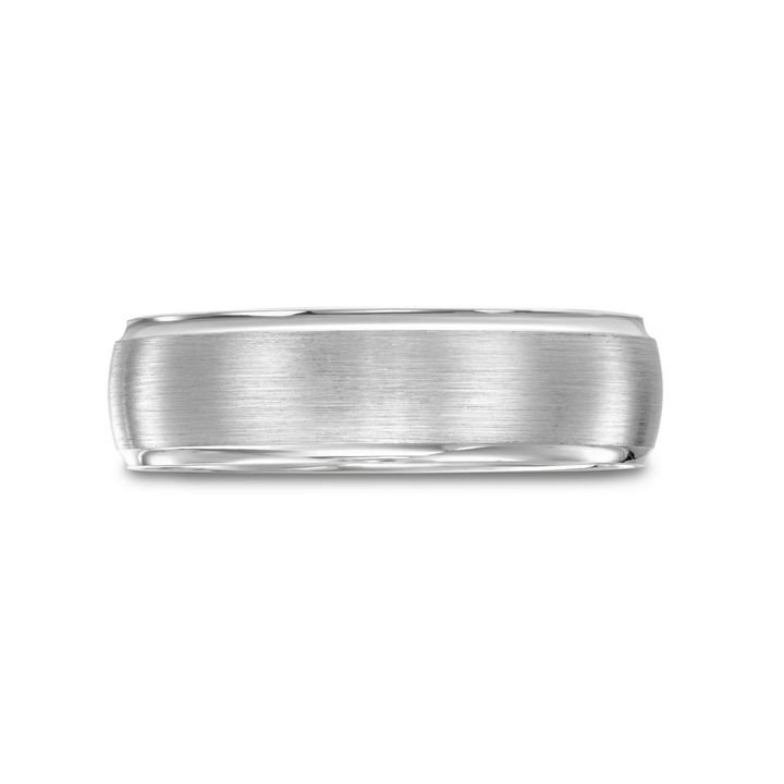 White Gold 14K Verragio Matte Polished Edge 6.5mm Wedding Band