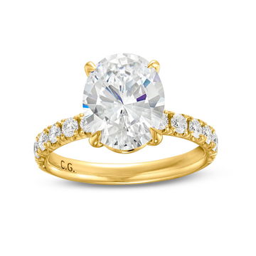 Classic Diamond Engagement Setting by C. Gonshor In Yellow Gold 14K