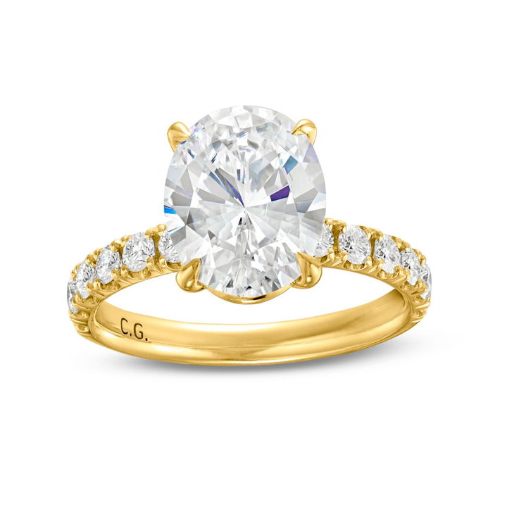 Classic Diamond Engagement Setting by C. Gonshor In Yellow Gold 14K
