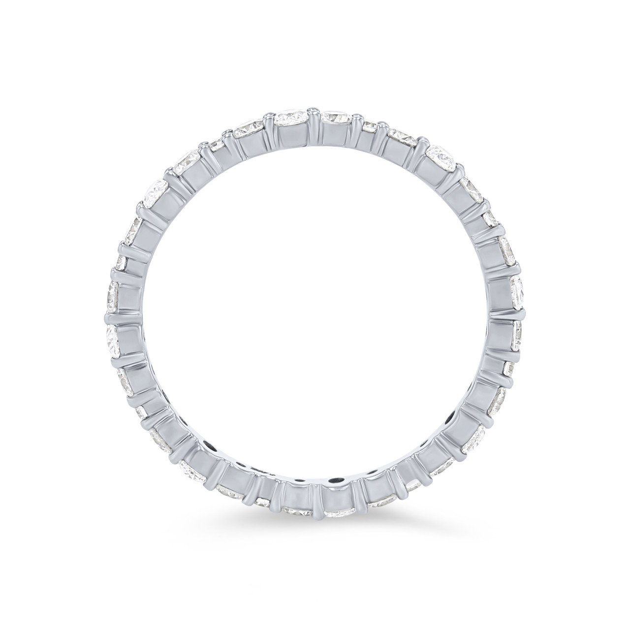 Oval and Round Graduated Diamond Eternity Wedding Band 2