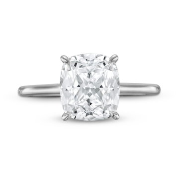 Petite Solitaire Cathedral Engagement Setting by C. Gonshor In Yellow Gold 14K