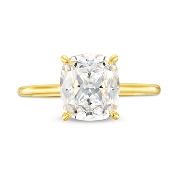 Petite Solitaire Cathedral Engagement Setting by C. Gonshor In Yellow Gold 14K