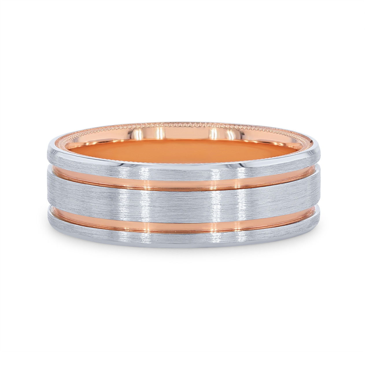 Verragio Two Tone Lined Wedding Band