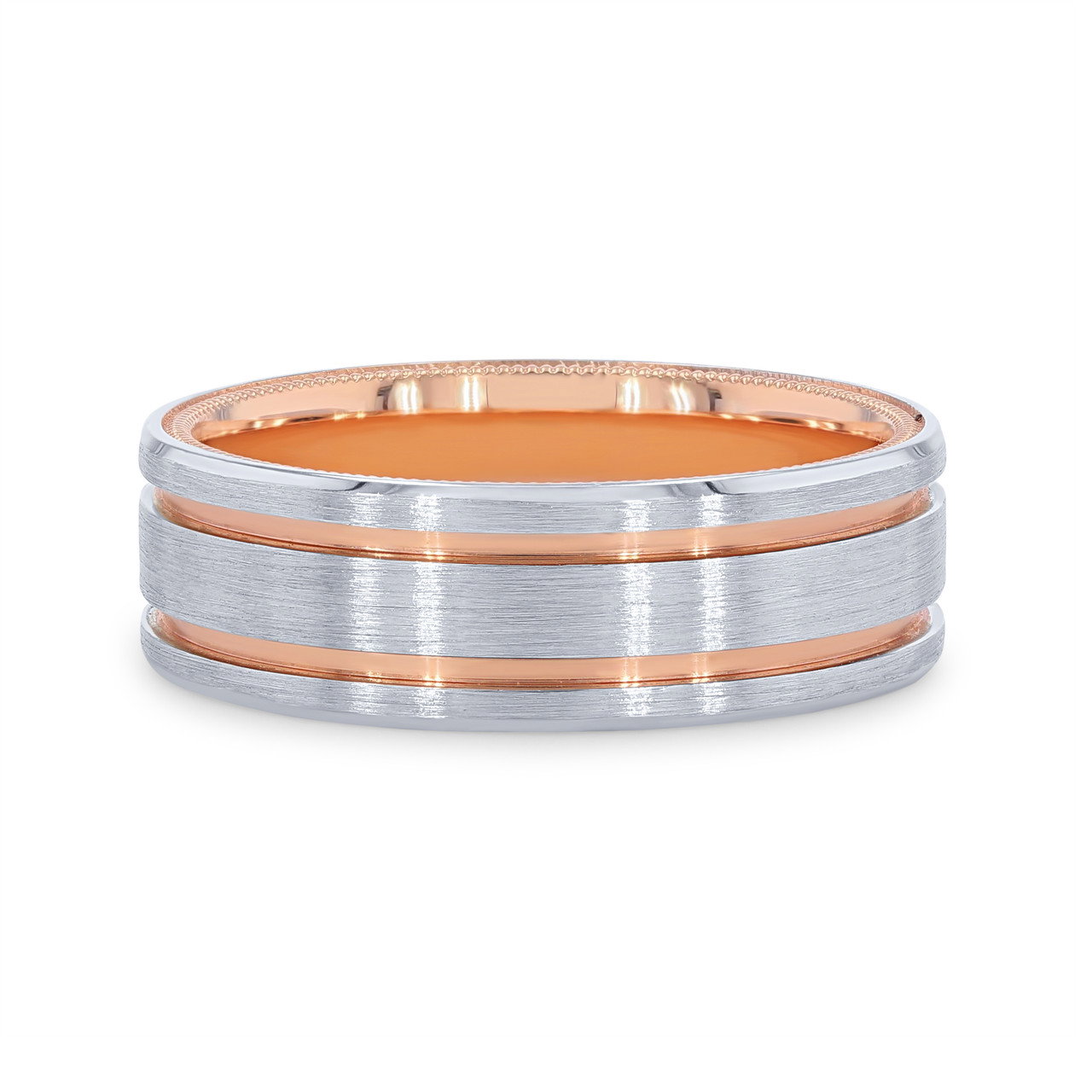 Verragio Two Tone Lined Wedding Band 0