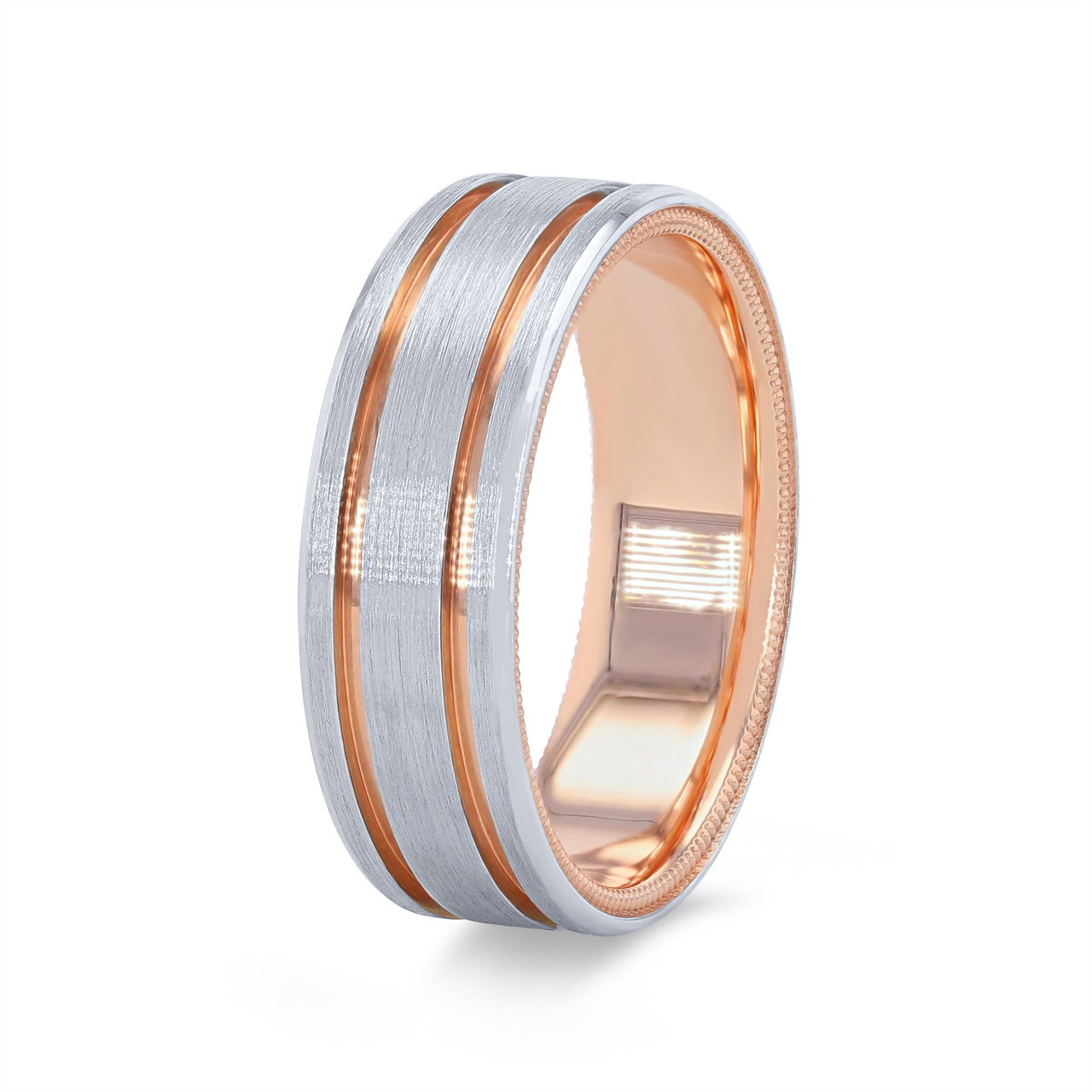 Verragio Two Tone Lined Wedding Band 1