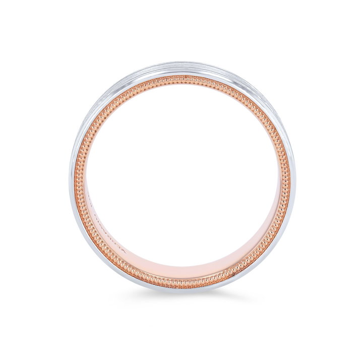 Verragio Two Tone Lined Wedding Band In White Gold 14K