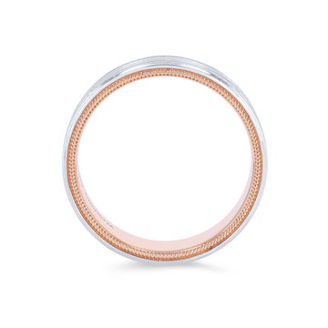 Verragio Two Tone Lined Wedding Band In White Gold 14K