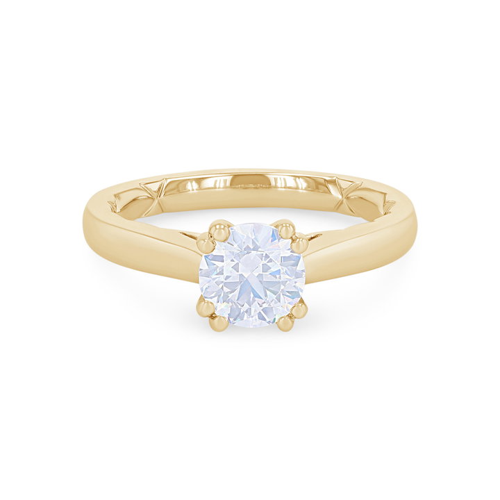 A. Jaffe Solitaire Cathedral Double Prong Engagement Setting In Yellow Gold 14K