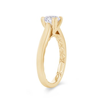 A. Jaffe Solitaire Cathedral Double Prong Engagement Setting In Yellow Gold 14K