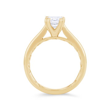 A. Jaffe Solitaire Cathedral Double Prong Engagement Setting In Yellow Gold 14K