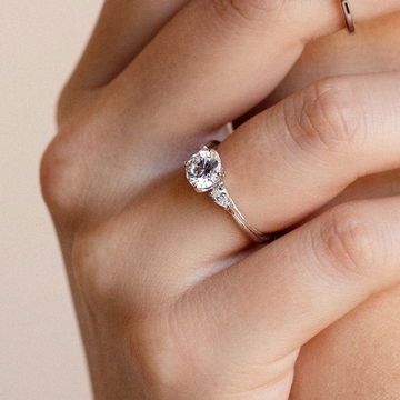 Kirk Kara Stella Three Stone Pear Diamond Engagement Setting In Yellow Gold 14K