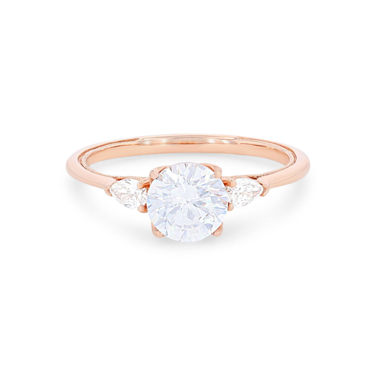 Kirk Kara Stella Three Stone Pear Diamond Engagement Setting 0