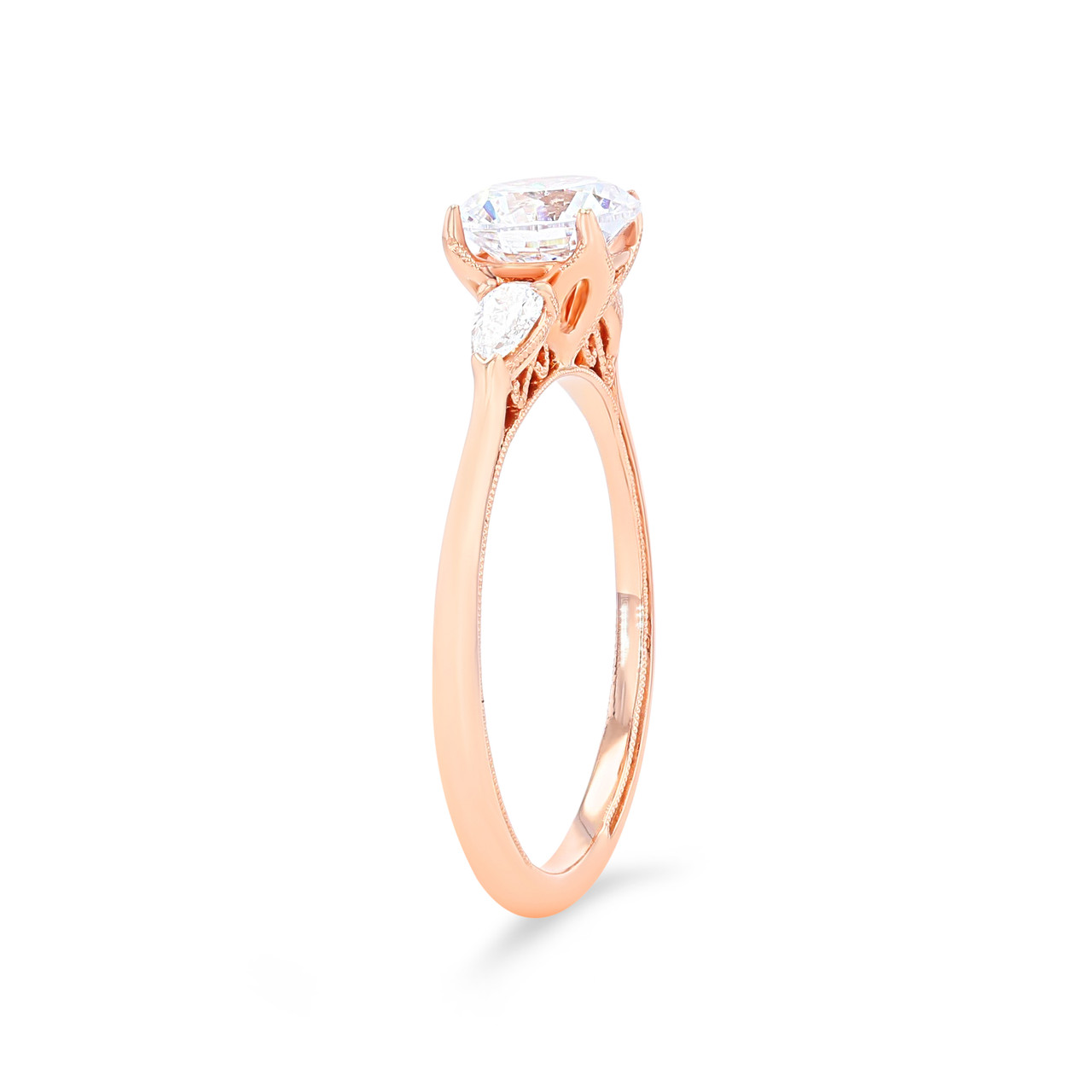 Kirk Kara Stella Three Stone Pear Diamond Engagement Setting 1