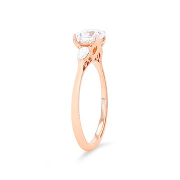 Kirk Kara Stella Three Stone Pear Diamond Engagement Setting In Yellow Gold 14K