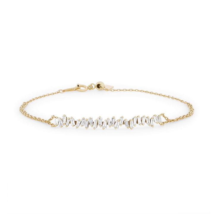 Baguette Diamond Adjustable Bracelet In Yellow Gold 18K