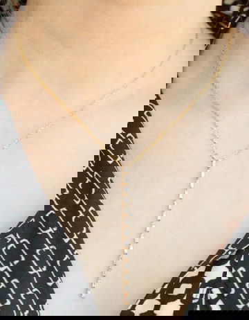 Baguette Diamond Drop Necklace