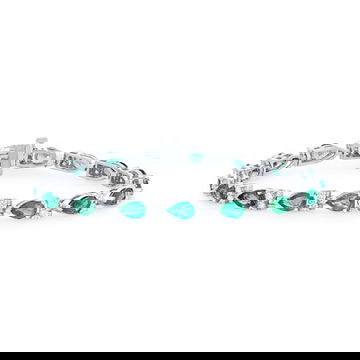Pear Shape Emerald and Diamond Bracelet 0