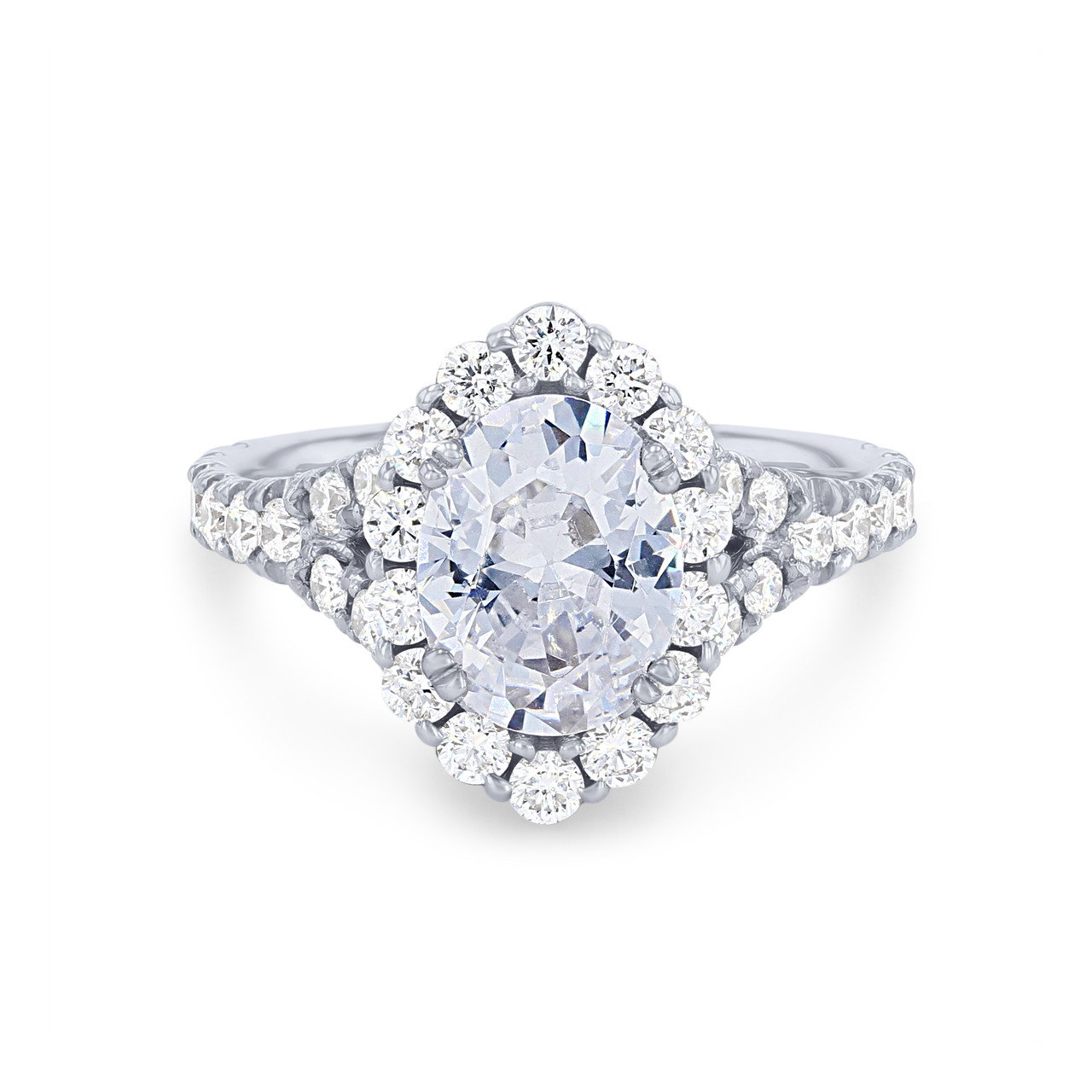 Uneek Oval Halo Split Engagement Setting