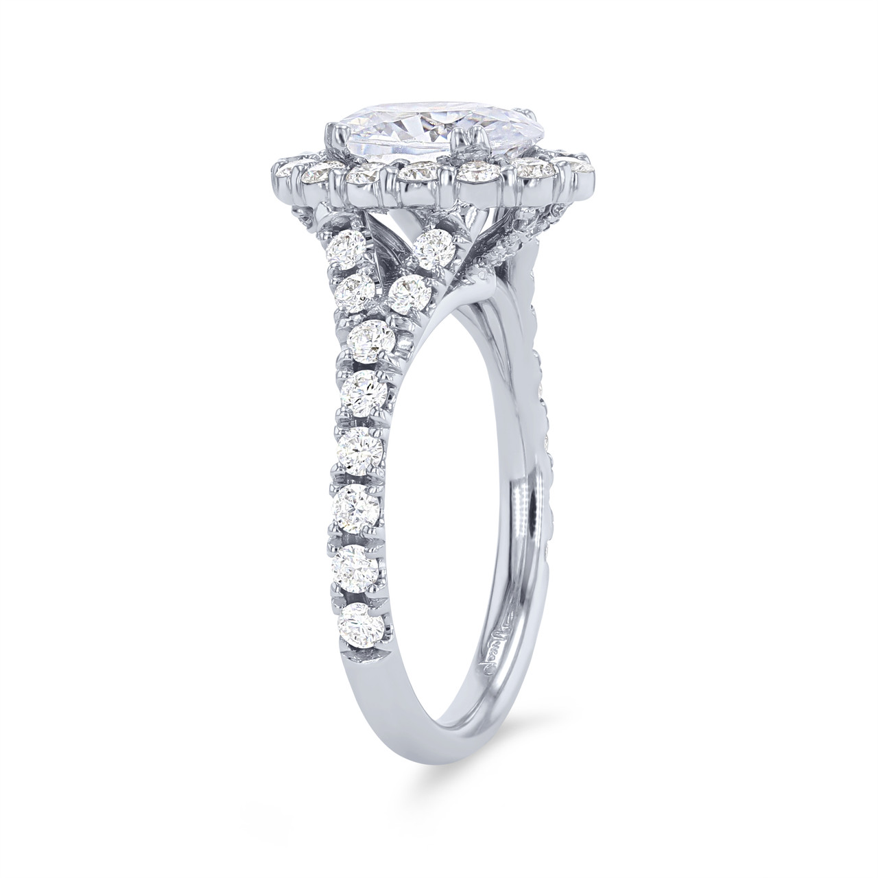 Uneek Oval Halo Split Engagement Setting