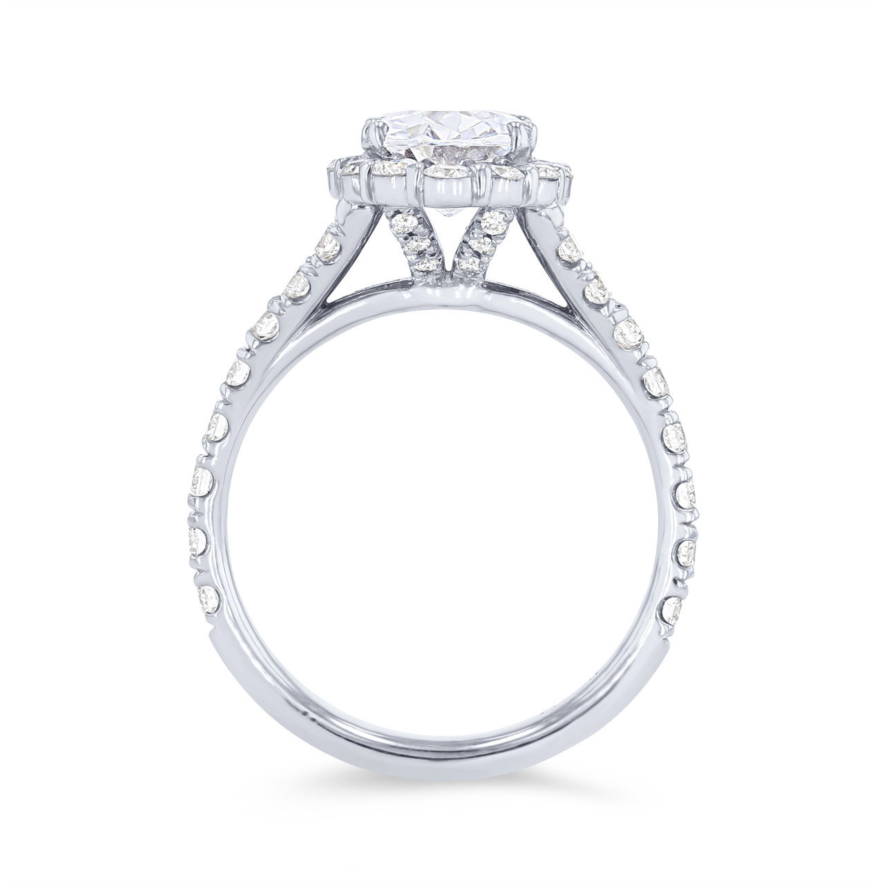 Uneek Oval Halo Split Engagement Setting