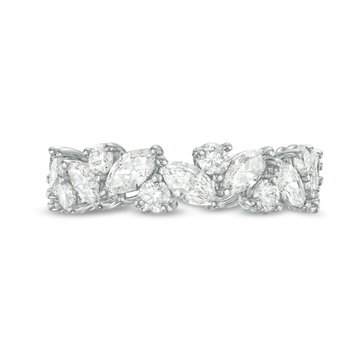 Marquise and Round Diamond Eternity Wedding Band by C. Gonshor In White Gold 18K