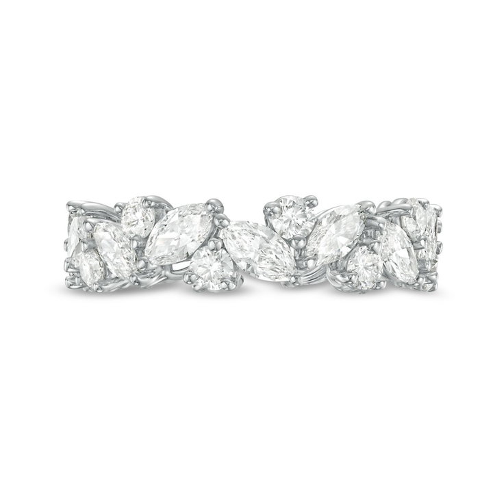 Marquise and Round Diamond Eternity Wedding Band by C. Gonshor In White Gold 18K