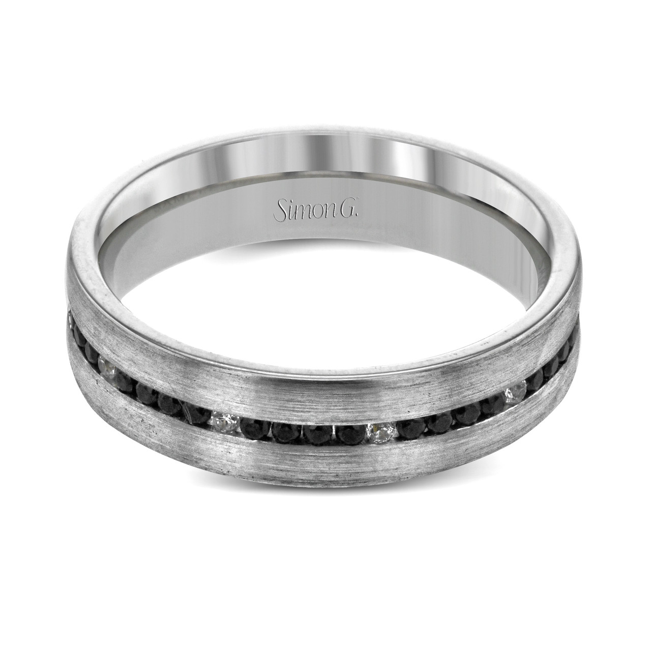 Simon G. Black and White Diamond Wedding Band 1