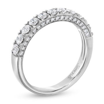 Simon G. Three Sided Diamond Wedding Band