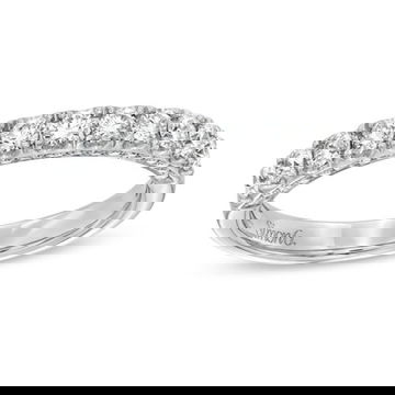 Simon G. Three Sided Diamond Wedding Band