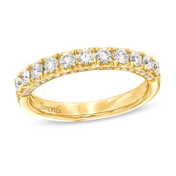 Simon G. Three Sided Diamond Wedding Band