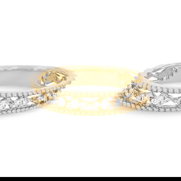 Uneek Beaded Illusion Pear Shape Wedding Band