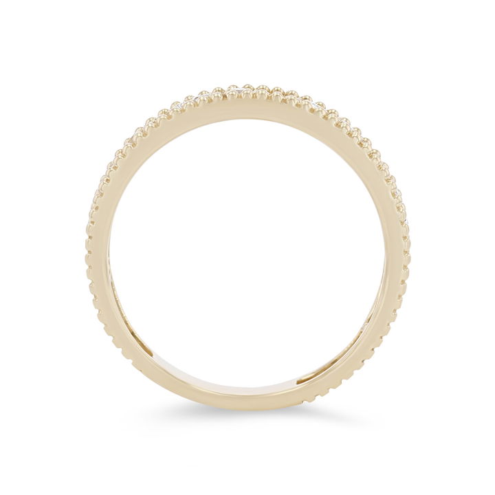 White Gold 14K Uneek Beaded Illusion Pear Shape Wedding Band