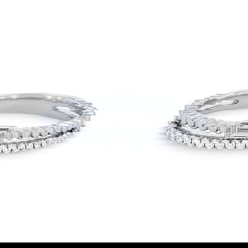 Uneek Two Row Beaded Baguette and Round Diamond Wedding Band