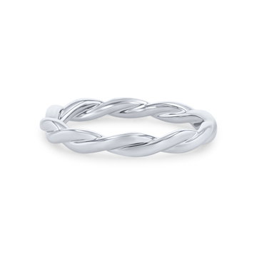 Twist Wedding Band In White Gold 14K