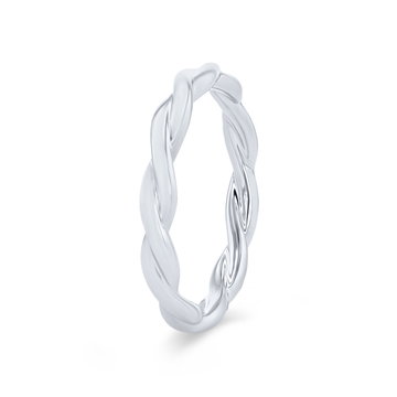 Twist Wedding Band In White Gold 14K