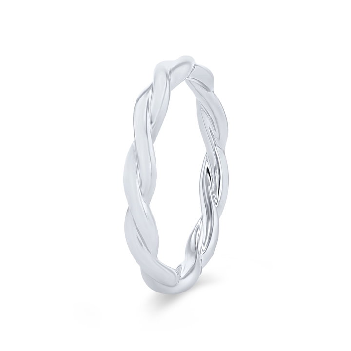 Twist Wedding Band In White Gold 14K