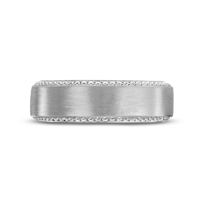 White Gold 18K Simon G. Matte Diamond Eternity Band