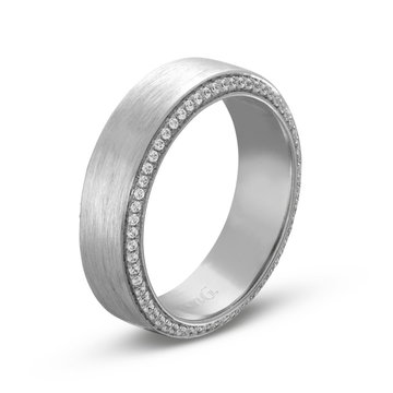Simon G. Matte Diamond Eternity Wedding Band In White Gold 18K