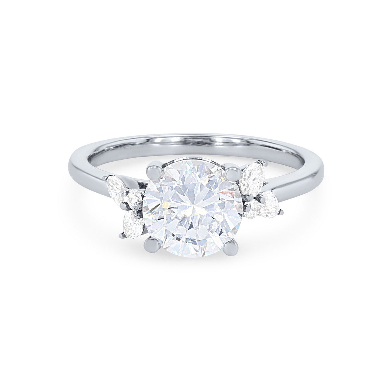 Offset Marquise and Round Diamond Engagement Setting