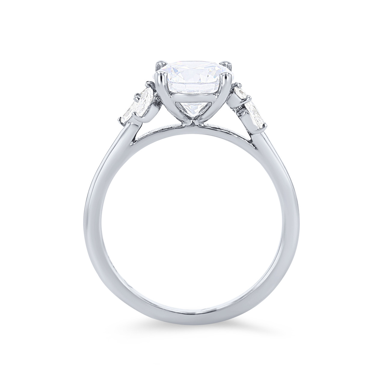 Offset Marquise and Round Diamond Engagement Setting