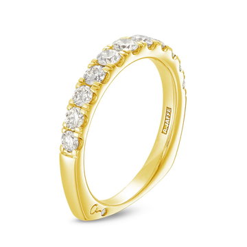 A. Jaffe Classic Diamond Euro Shank Wedding Band In Yellow Gold 14K