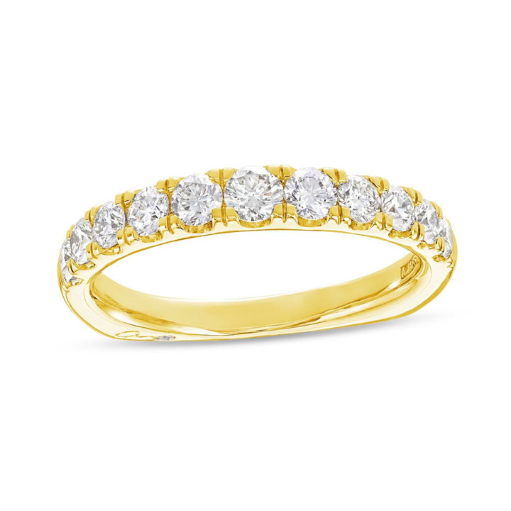 A. Jaffe Classic Diamond Euro Shank Wedding Band In Yellow Gold 14K