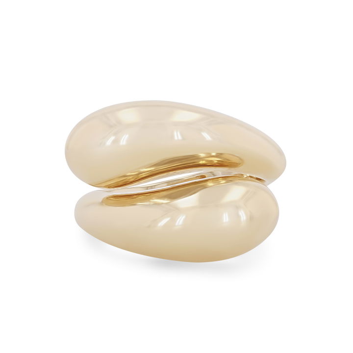 White Gold 14K Gold Bypass Dome Ring